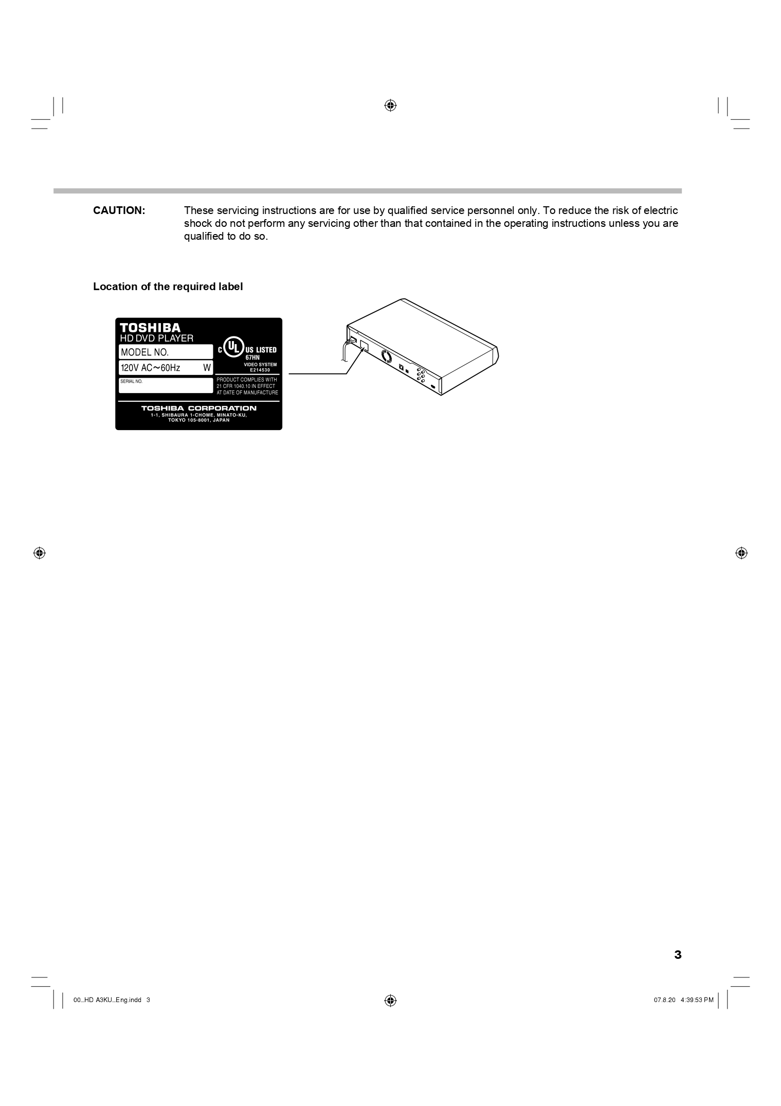 Toshiba HD-A3 HD DVD Player Owner’s Manual (Instant Download) - Image 4