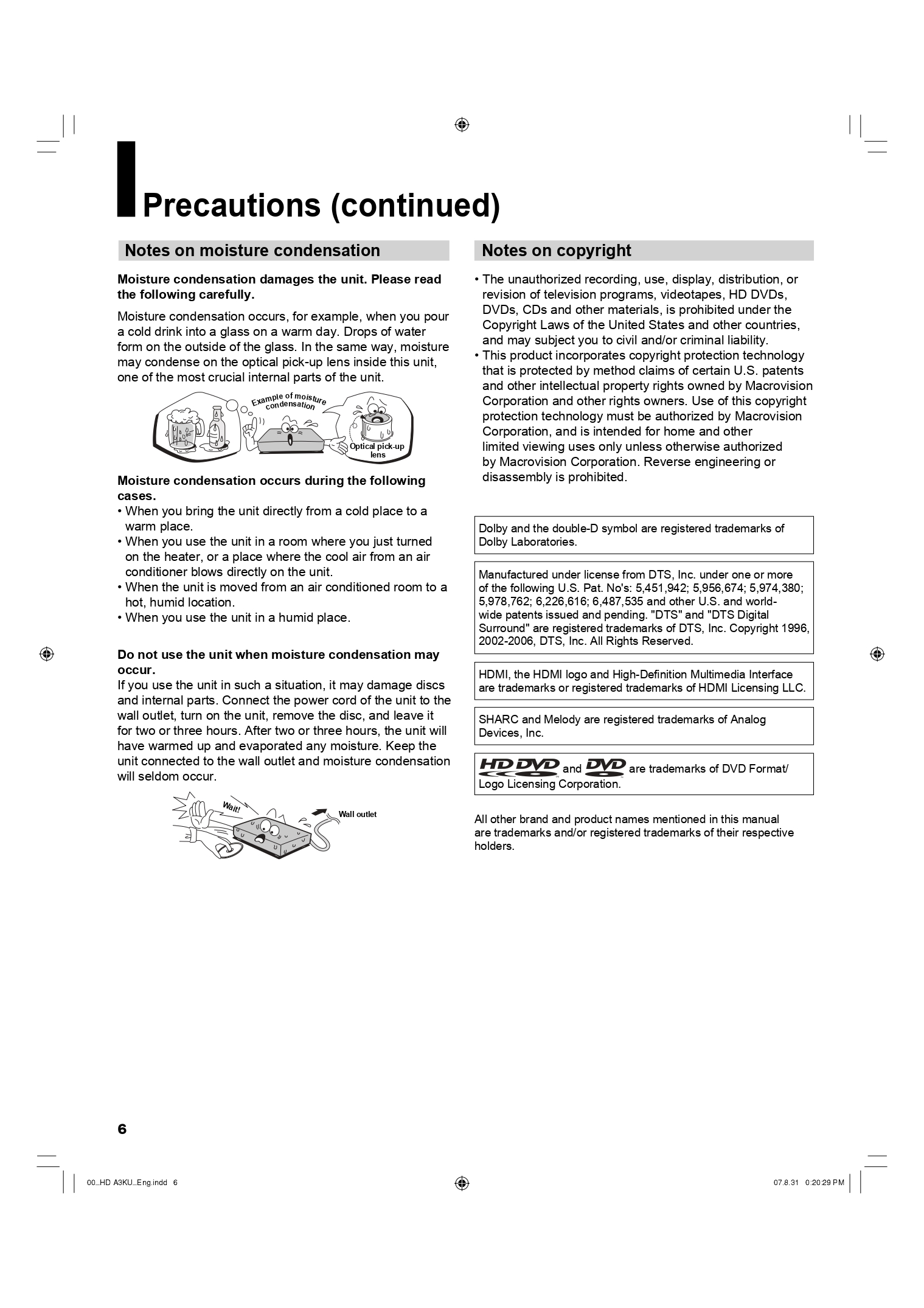 Toshiba HD-A3 HD DVD Player Owner’s Manual (Instant Download) - Image 7