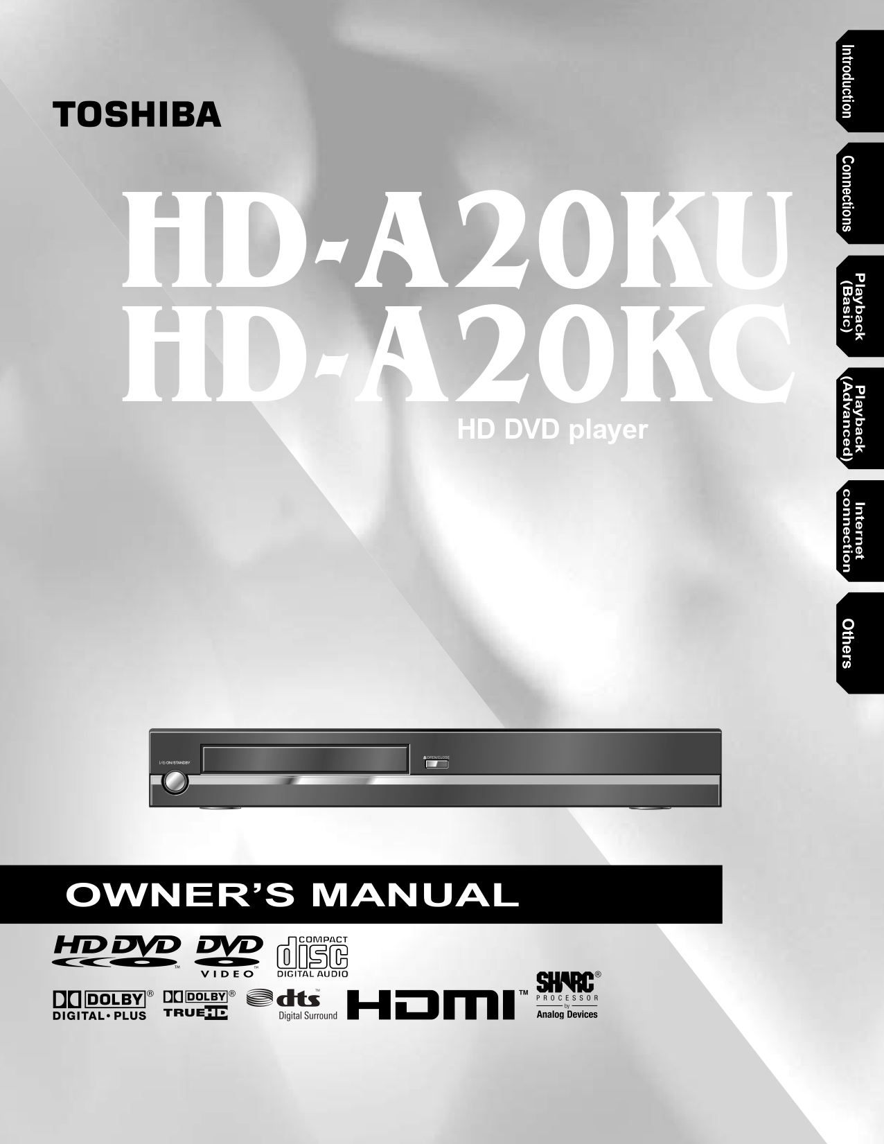 Toshiba HD-A20KU / HD-A20KC HD DVD Player Owner's Manual (Instant Download)