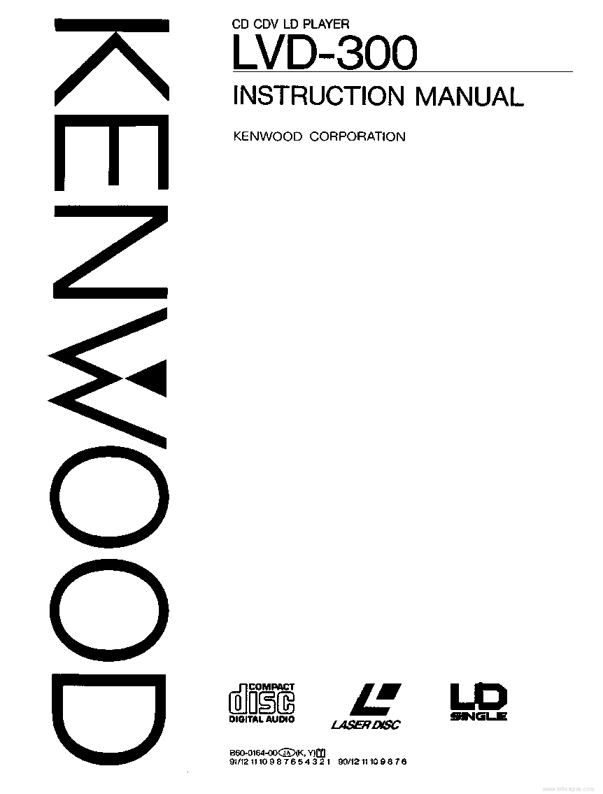 KENWOOD LVD-300 INSTRUCTION MANUAL