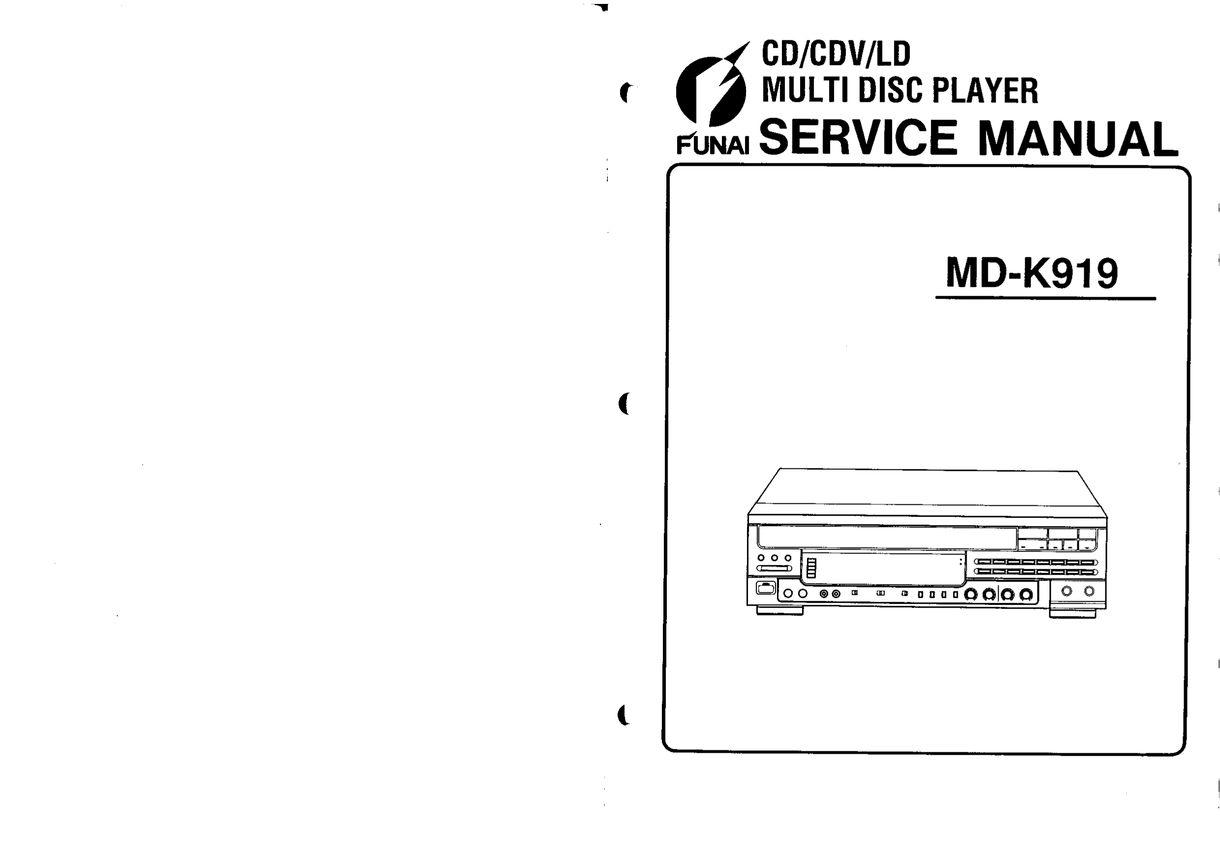Funai MD-K919 CD/CDV/LD Multi Disc Player Service Manual