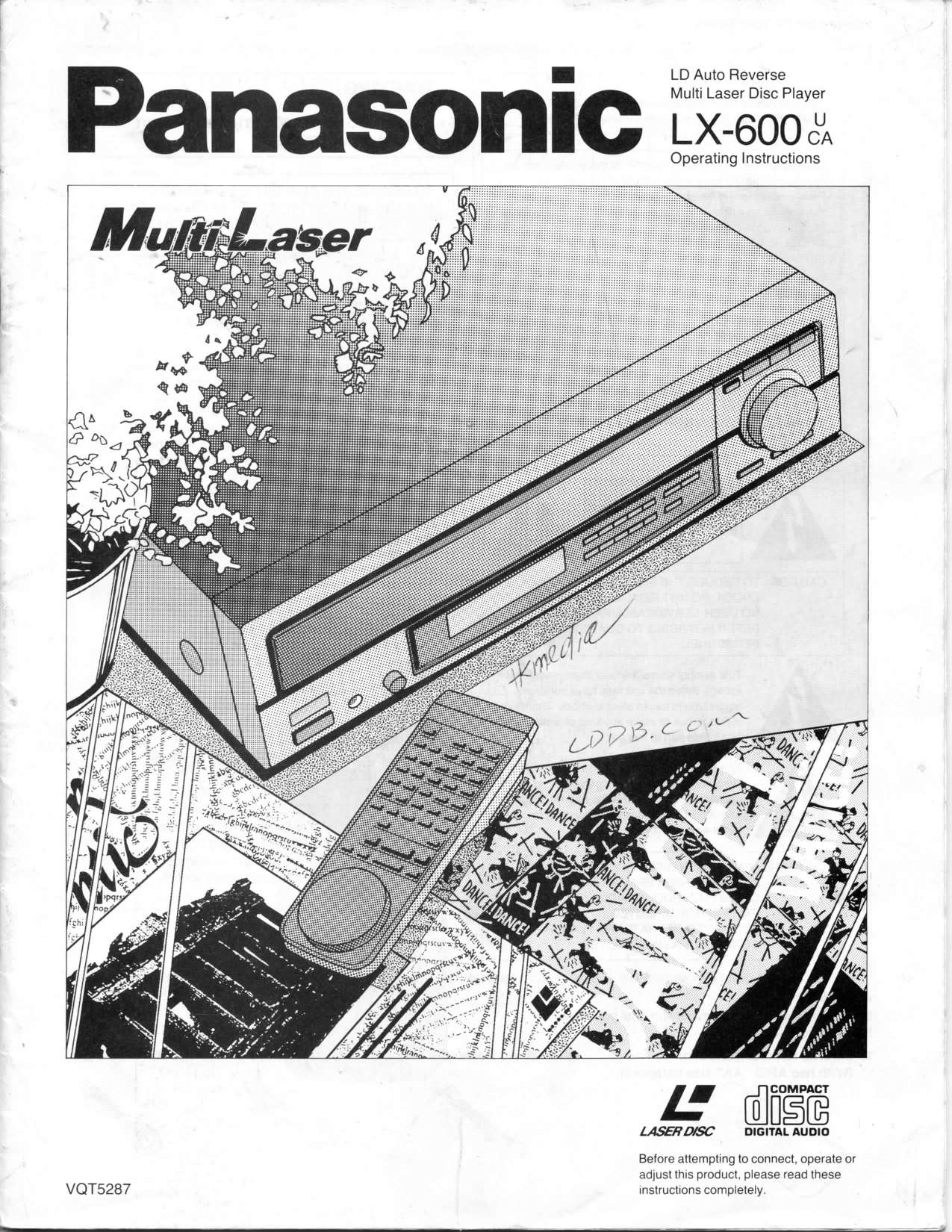 Panasonic LD Auto Reverse Multi Laser Disc Player LX-600U/CA Operating Instructions
