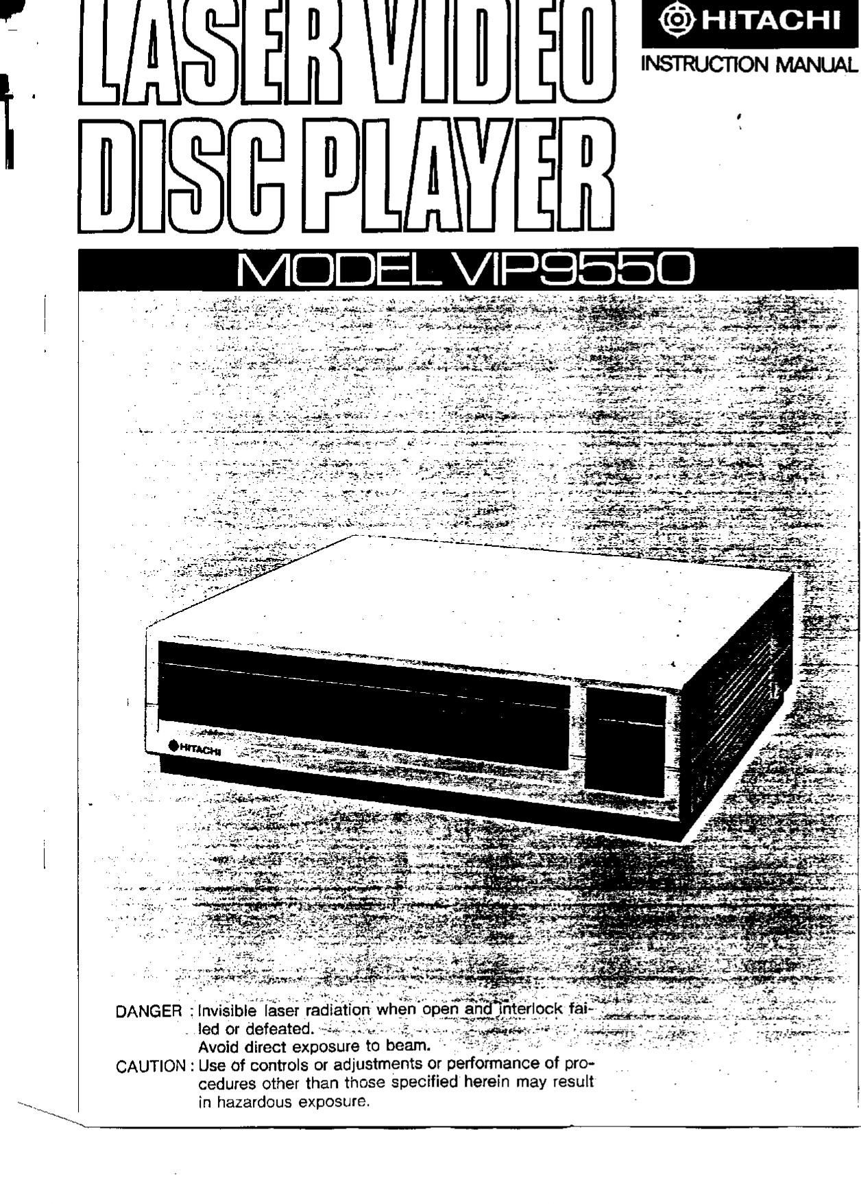 Instant Download: Hitachi VIP9550 Laser Video Disc Player Instruction Manual