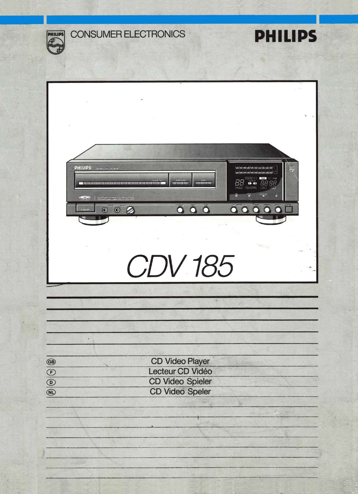 Philips CDV-185 User Manual Instant Download
