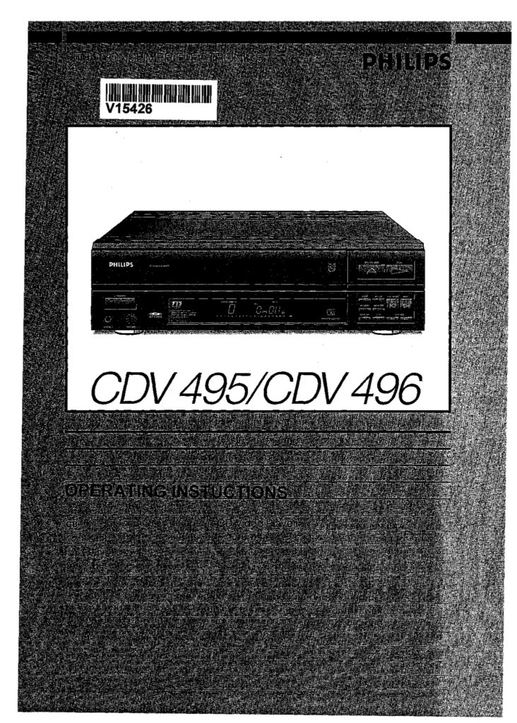 Philips CDV 495/CDV 496 Operating Instructions Instant Download