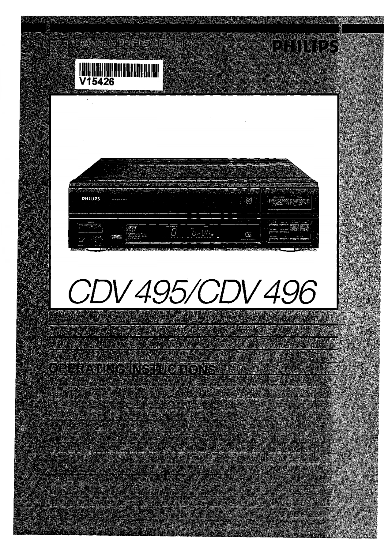 Philips CDV 495/CDV 496 Operating Instructions Instant Download
