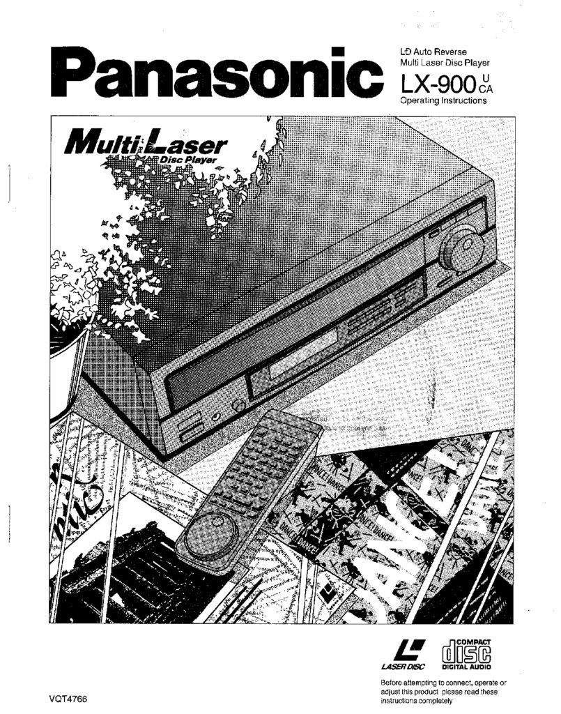 Panasonic LX-900 LD Auto Reverse Multi Laser Disc Player Operating Instructions