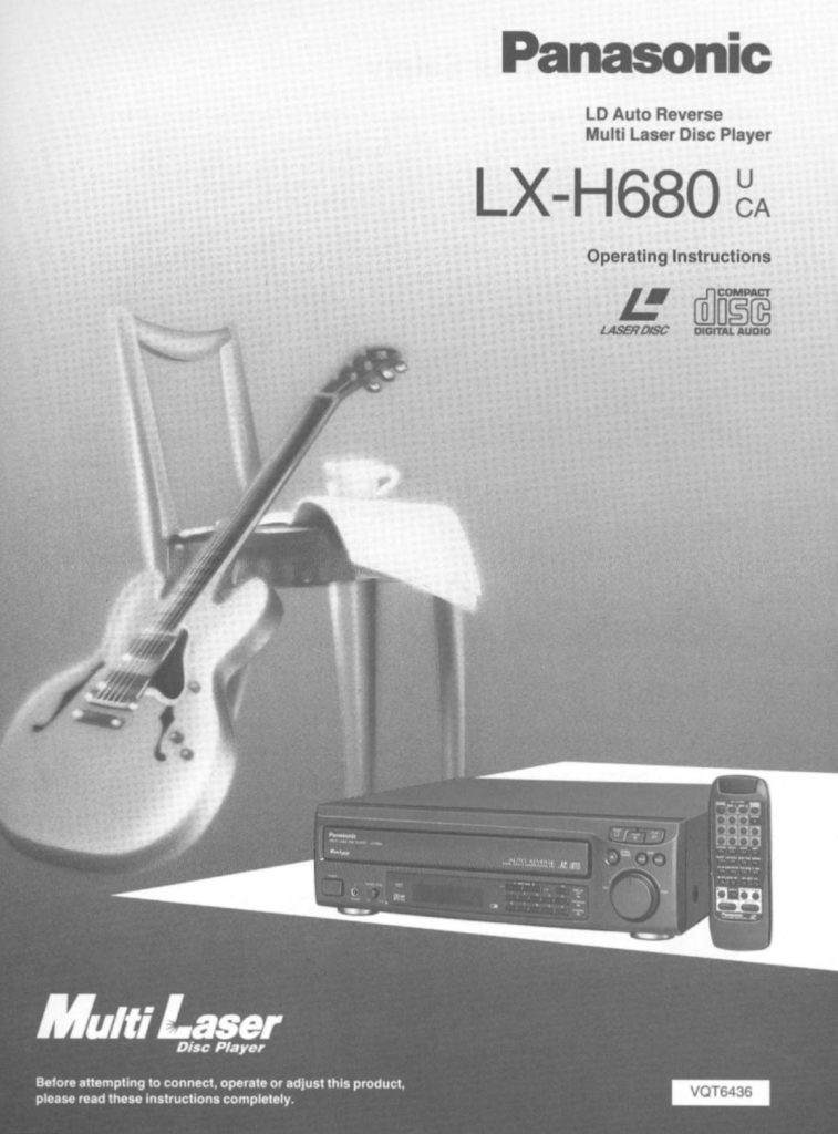 Operating Instructions Panasonic Multi Laser Disc Player LD Auto Reverse Multi Laser Disc Player LX-H680U/CA Instant Download