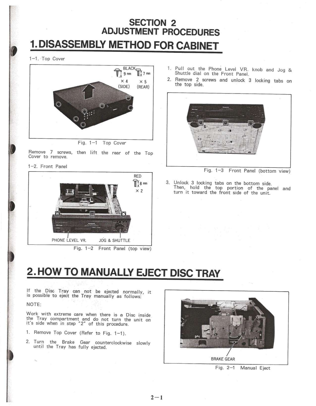 Service Manual Panasonic LX-1000U, LX-200U Adjustment Procedures and Manual Disc Eject Instant Download