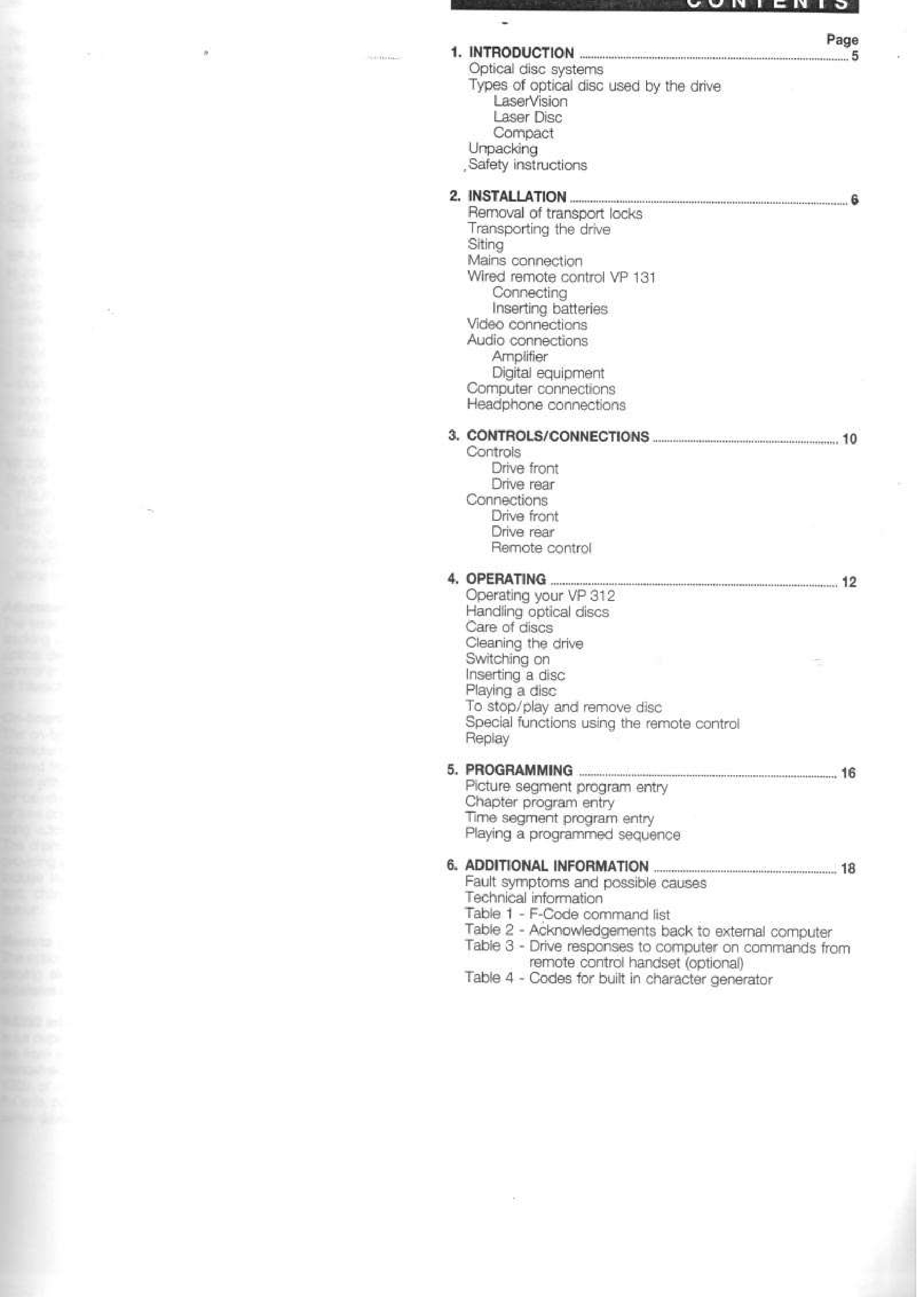 Philips VP 312 and VP 380 Laserdisc Drive Installation and Operation Manual (Instant Download) - Image 3