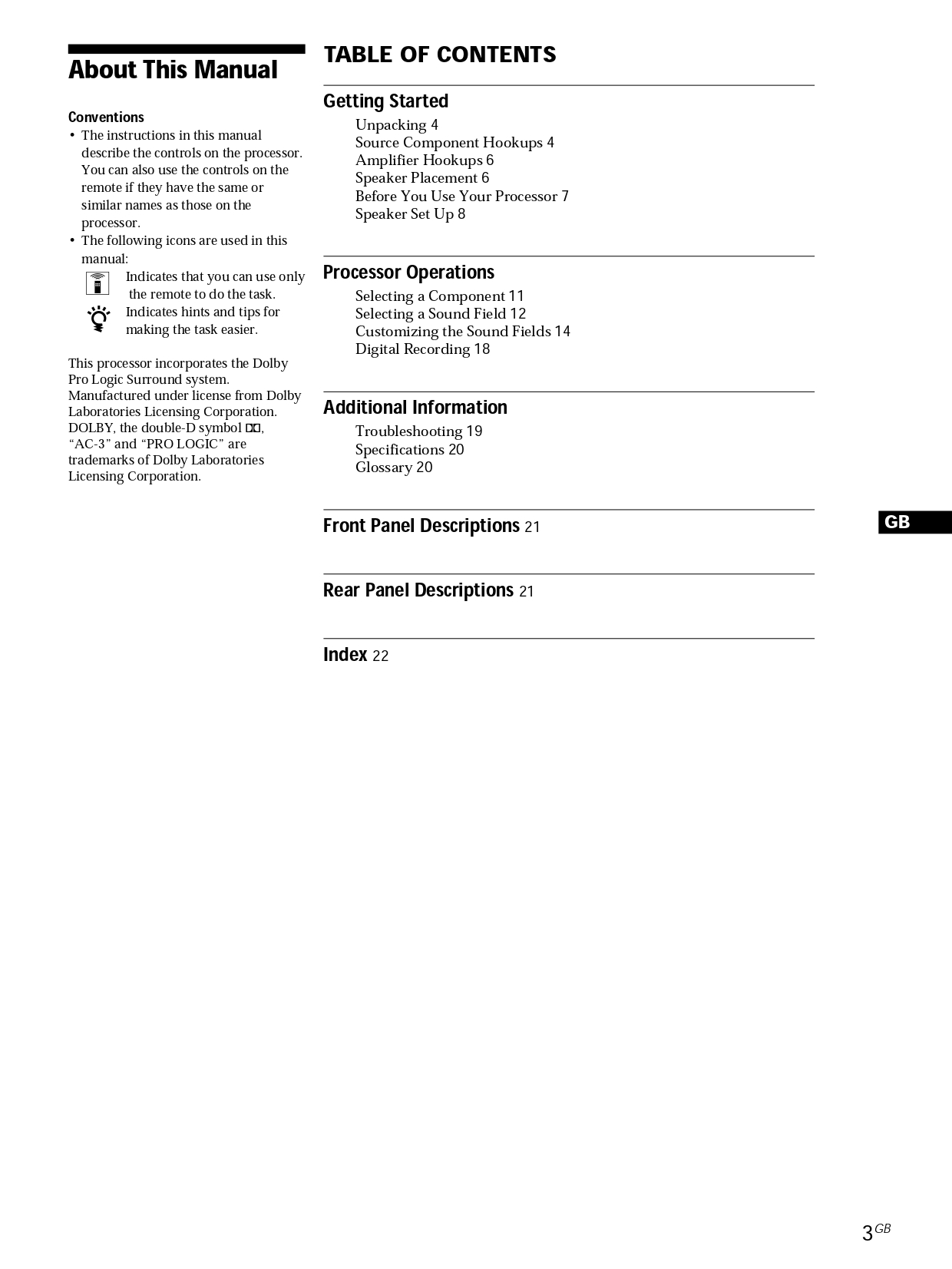 Sony SDP-E800 Digital Surround Processor Operating Instructions - Instant Download - Image 3