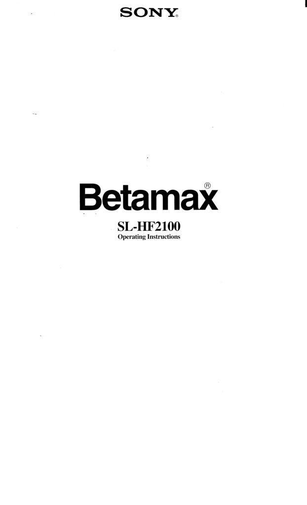 Sony SL-HF2100 SuperBeta Manual (Instant Download)