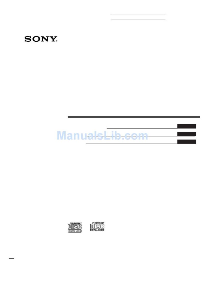 Sony MCE F500 VideoCD Video CD Operating Instructions (Instant Download)