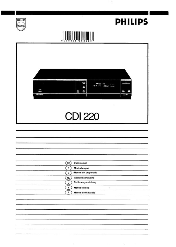 Philips CD i220 CD-i Manual EN (Instant Download)