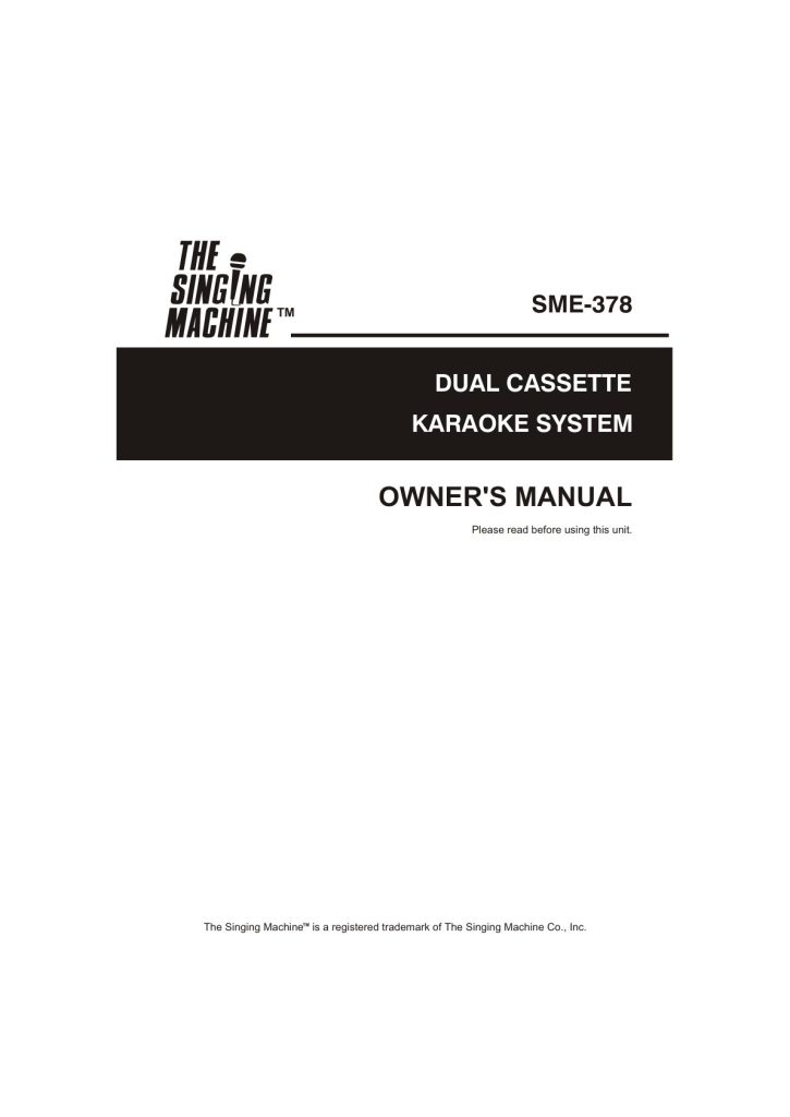 Singing Machine CD+G Karaoke Manual 4e341d (Instant Download)