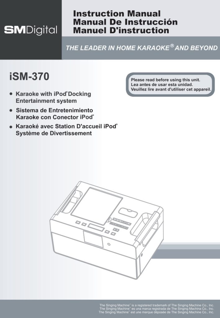 Singing Machine CD+G Karaoke Manual 48d23c (Instant Download)