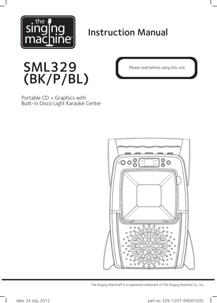 Singing Machine CD+G Karaoke Manual 7b42a6 (Instant Download)
