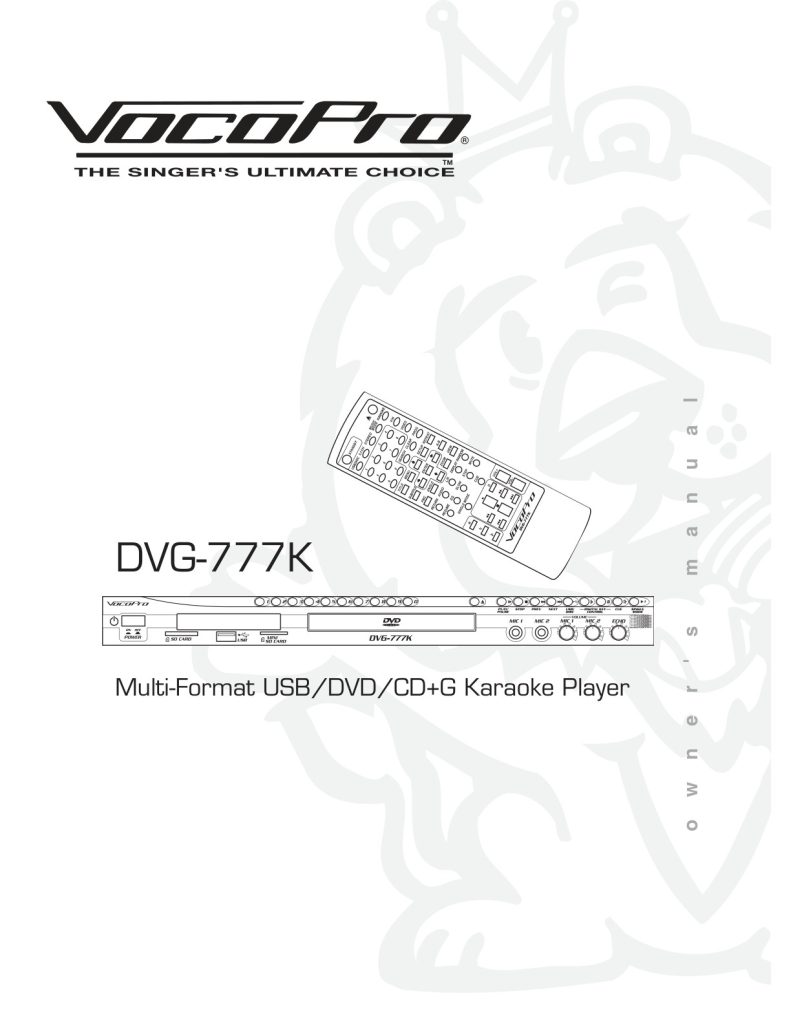 VocoPro CD+G Karaoke Manual b234ea (Instant Download)
