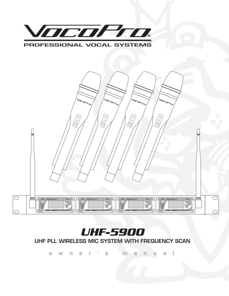 VocoPro UHF-5900 CD+G Karaoke Manual (Instant Download)