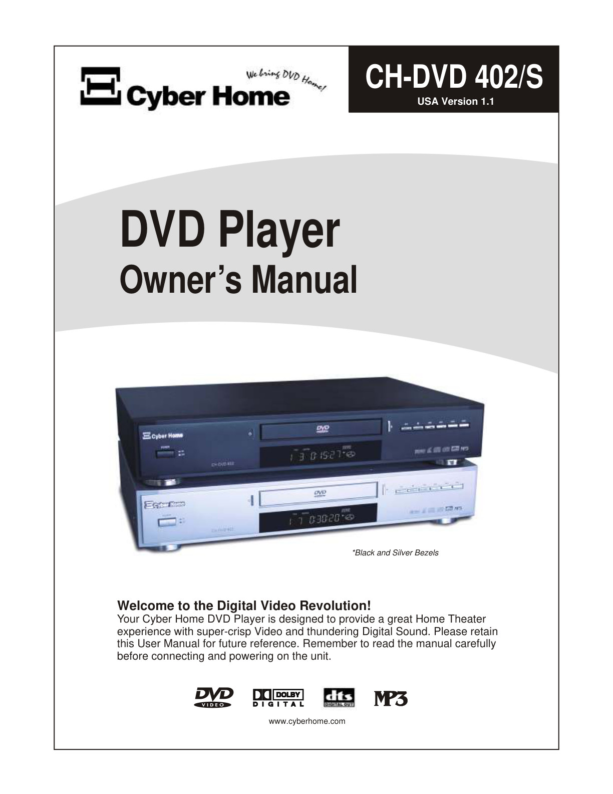 CyberHome CH DVD 402S Operating Instructions (Instant Download)