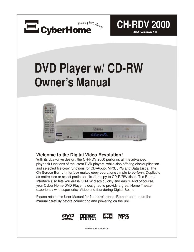 CyberHome DVD Manual d0bb18 (Instant Download)