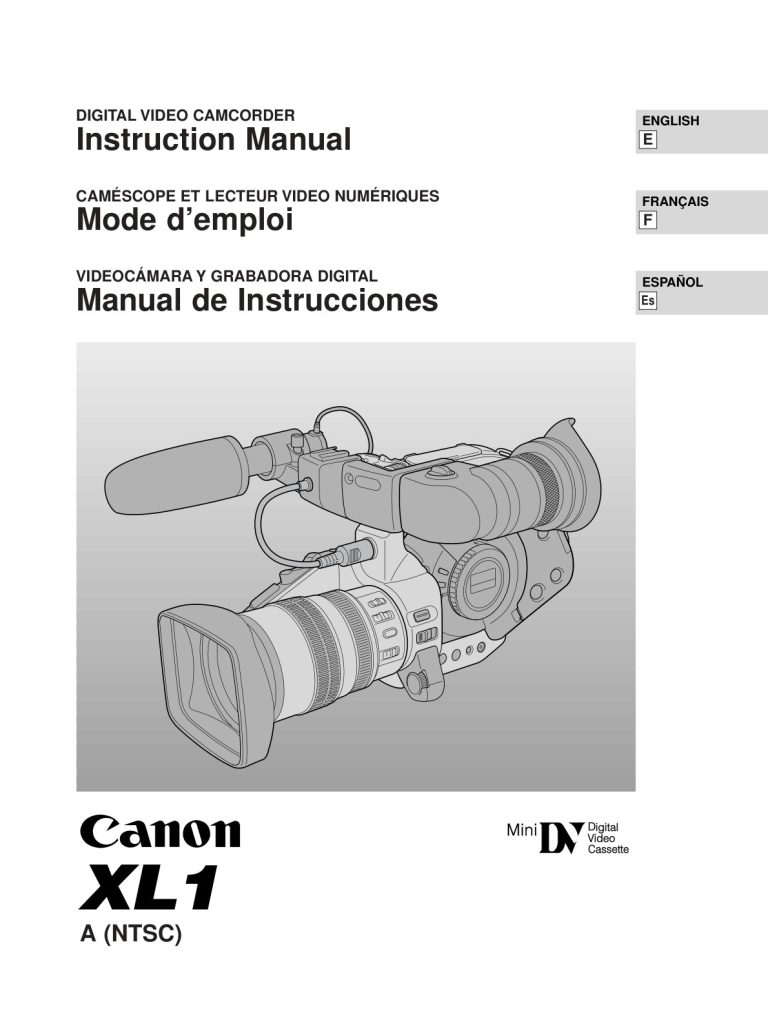 Canon XL1 MiniDV Owner Manual EN (Instant Download)