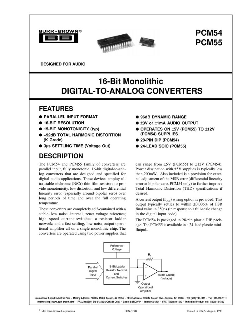 PCM54 55 Datasheet (Instant Download)