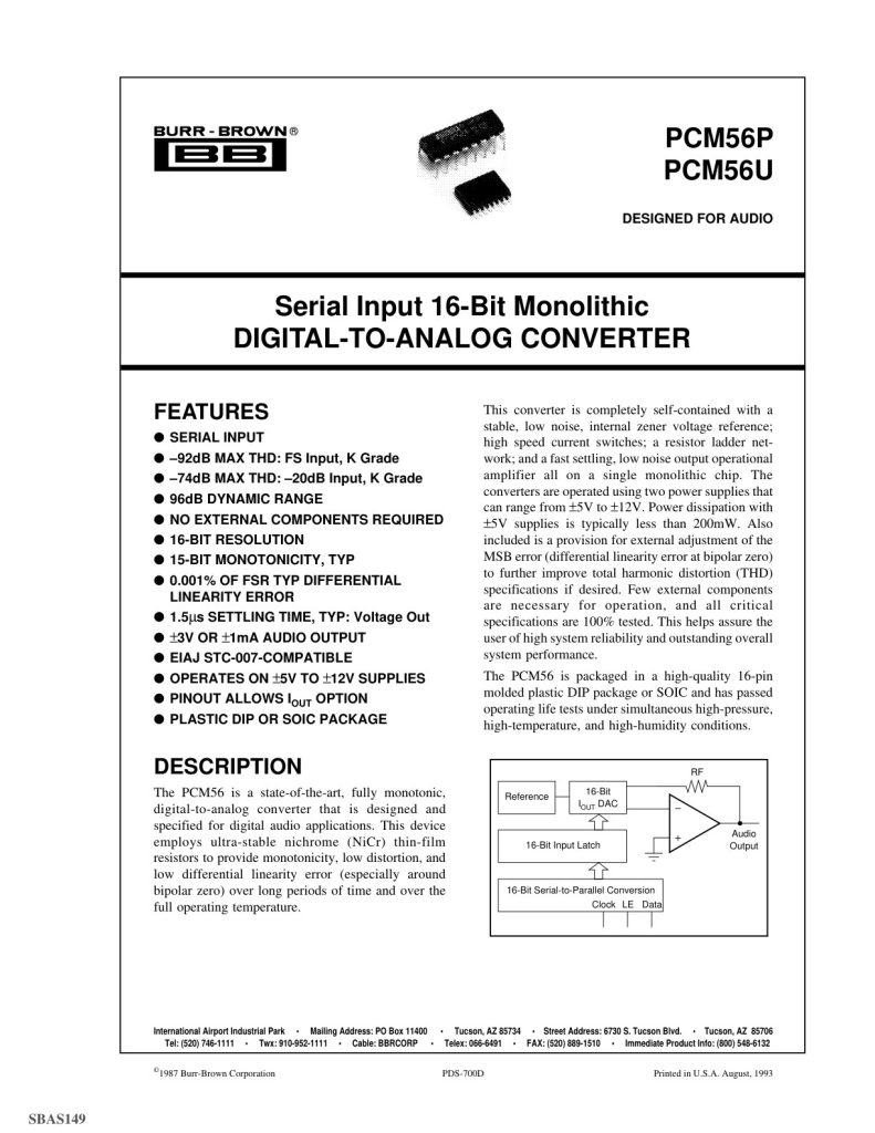 PCM56P Datasheet (Instant Download)