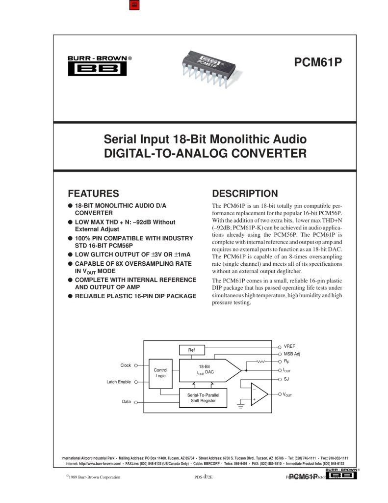 PCM61P Datasheet (Instant Download)