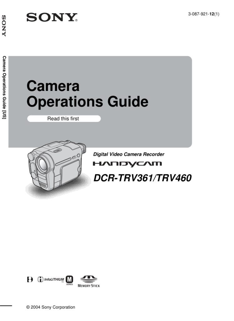 Sony DCR-TRV361 Digital8 Owner Manual EN (Instant Download)