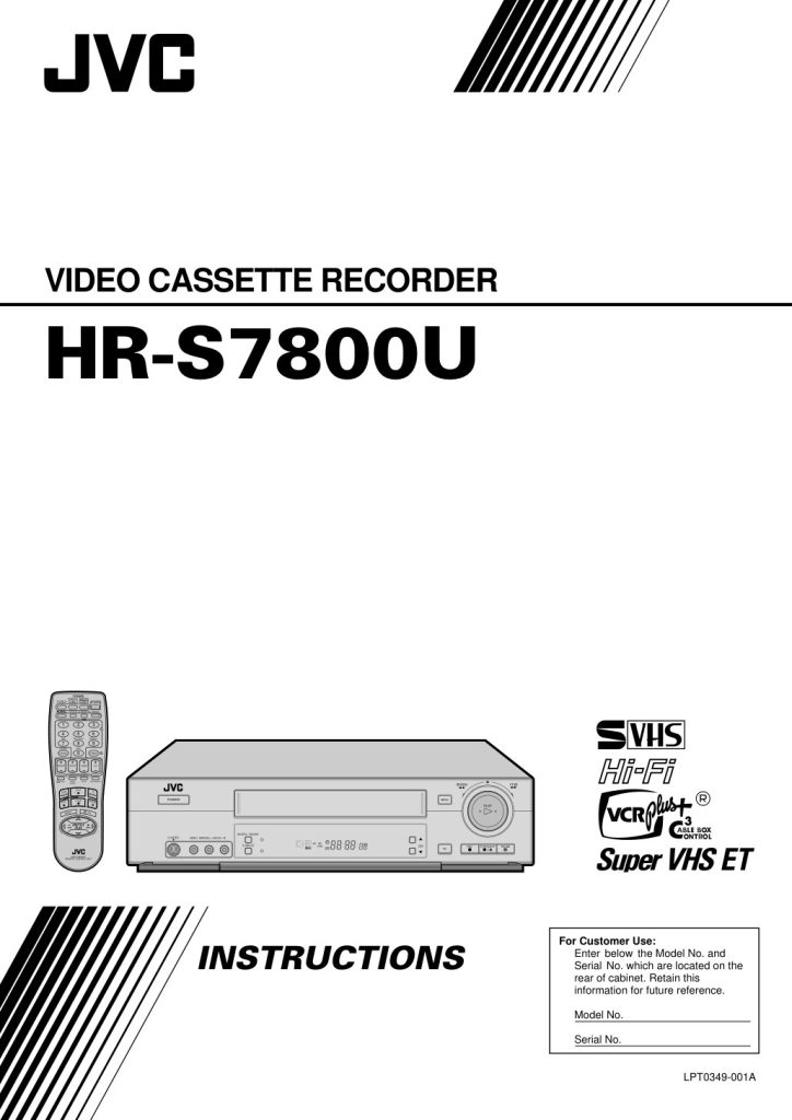 JVC HR-S7800U S-VHS Owner Manual EN (Instant Download)