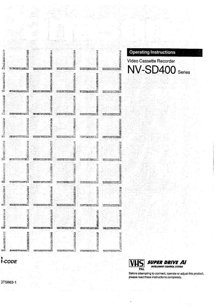 Panasonic NV-SD400 MiniDV Owner Manual EN (Instant Download)