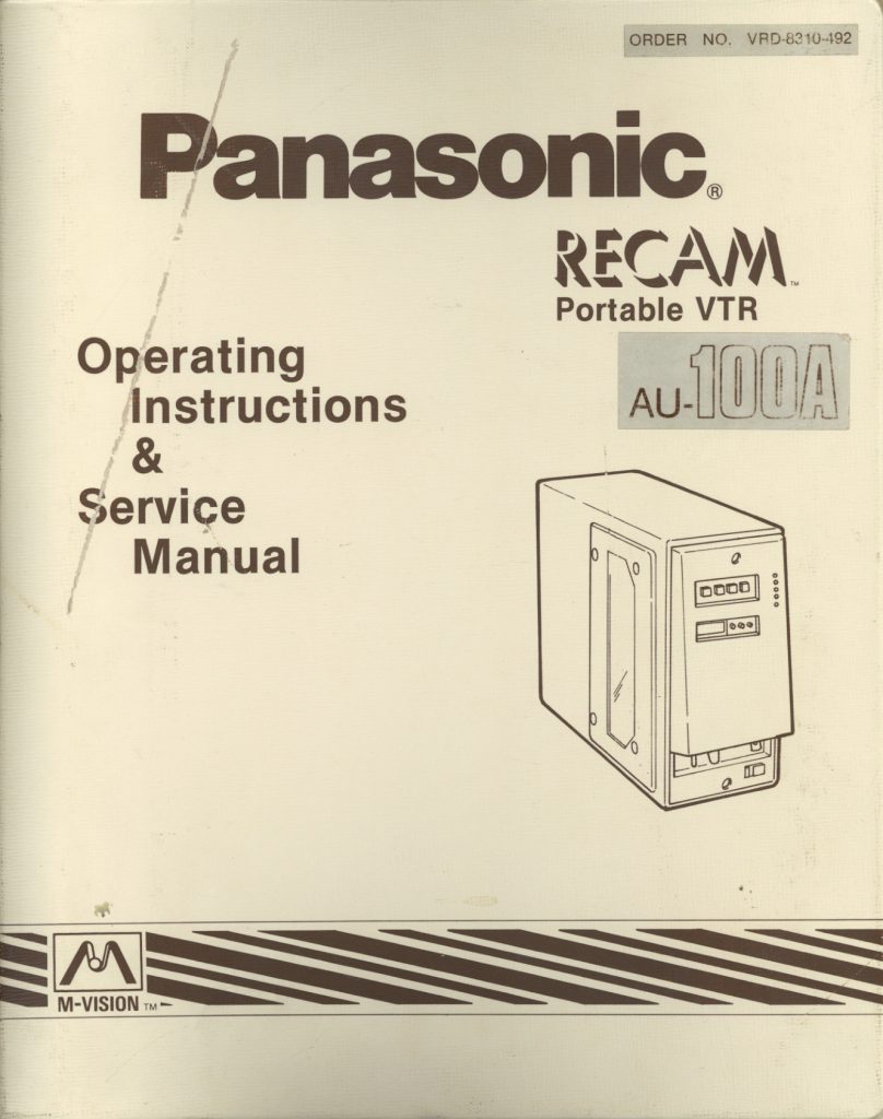 Panasonic AU-100A M-format / Recam Operating + Service Manual EN (Instant Download)