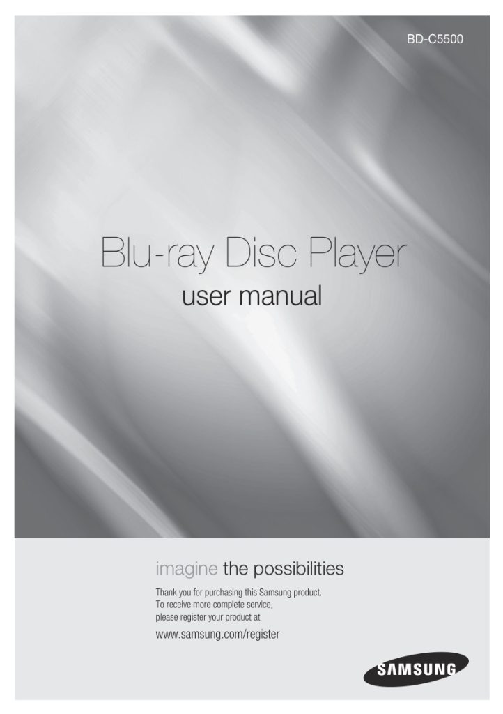 Samsung BD-C5500 Blu-ray Player Owner Manual EN (Instant Download)
