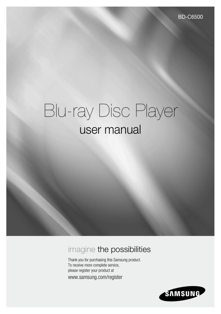 Samsung BD-C6500 Blu-ray Player Owner Manual EN (Instant Download)