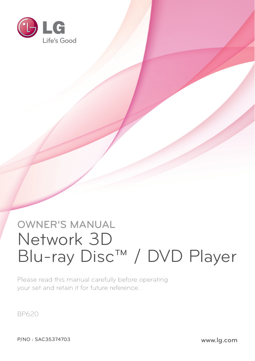 LG BP620 Blu-ray Player Owner Manual EN (Instant Download)