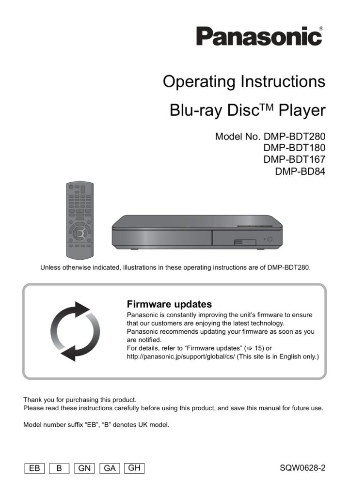 Panasonic DMP-BD84 Blu-ray Player Owner Manual EN (Instant Download)