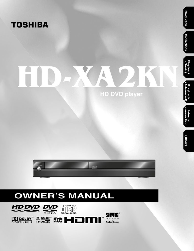 Toshiba HD-DVD HD-XA2 User Manual (Instant Download)