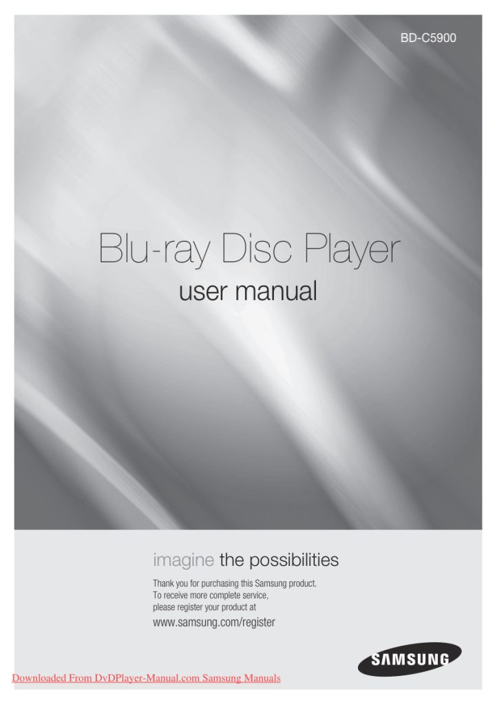 Samsung BD-C5900 Blu-ray Player Owner Manual EN (Instant Download)