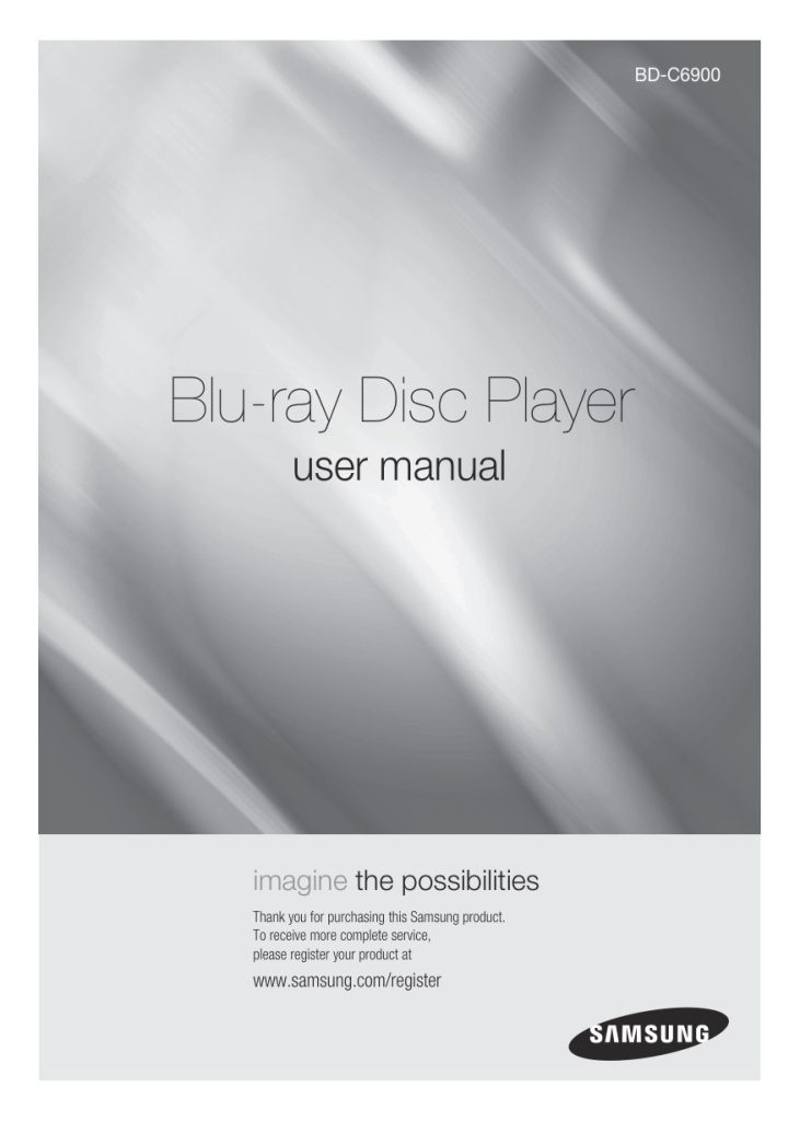 Samsung BD-C6900 Blu-ray Player Owner Manual EN (Instant Download)