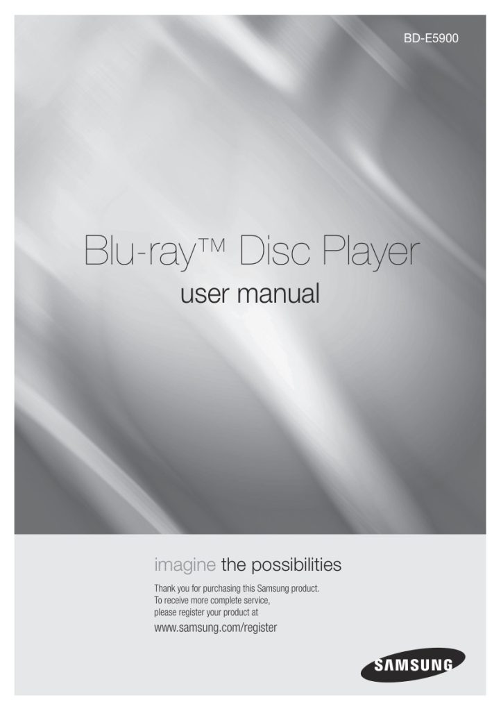 Samsung BD-E5900 Blu-ray Player Owner Manual EN (Instant Download)