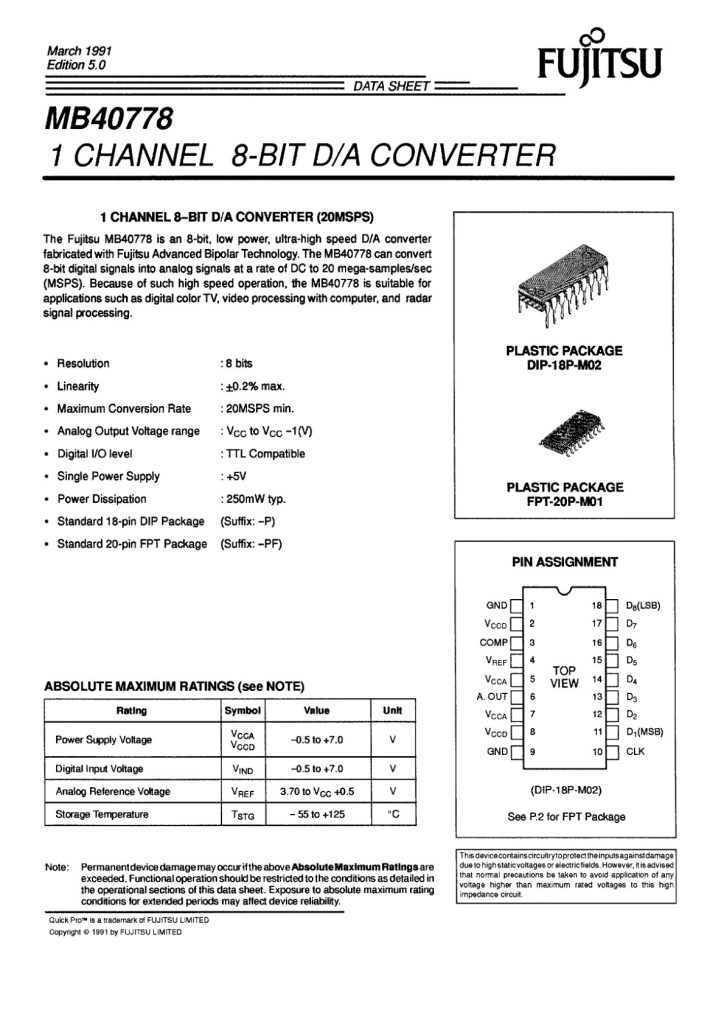 MB40778 Datasheet (Instant Download)