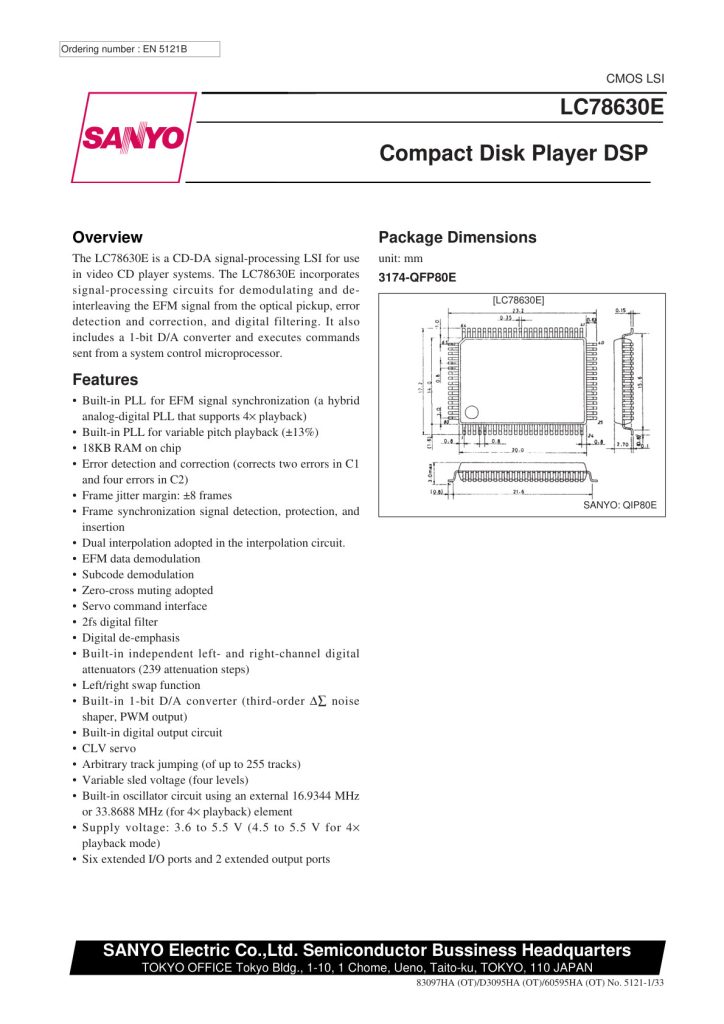 LC78630E Datasheet (Instant Download)