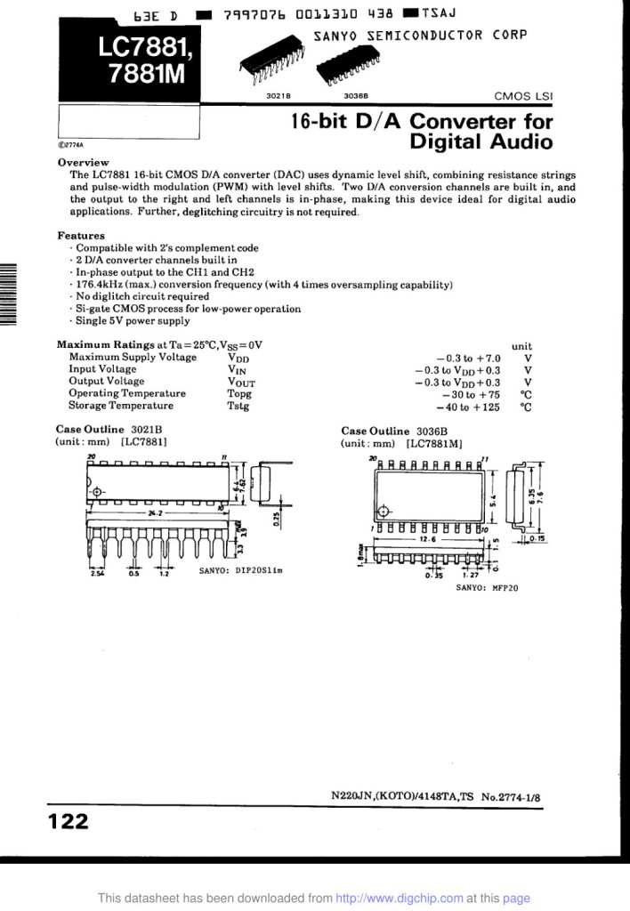 LC7881 Datasheet (Instant Download)