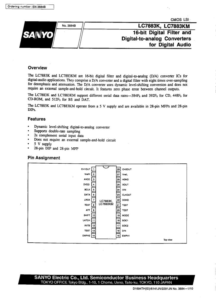 LC7883KM Datasheet (Instant Download)