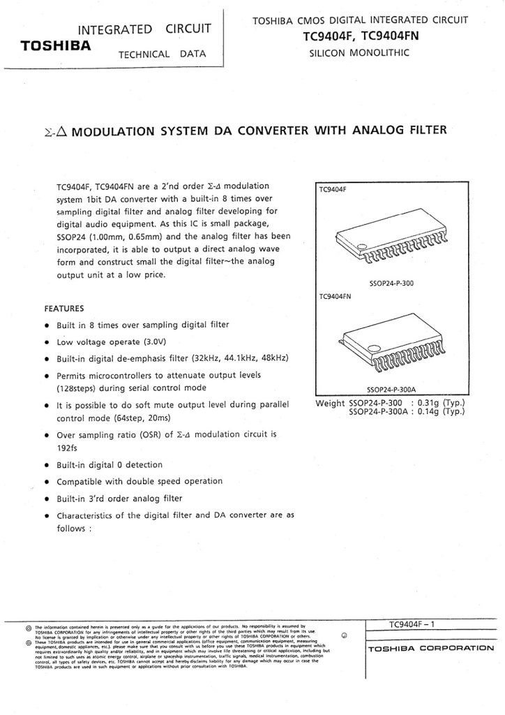 TC9404F Datasheet (Instant Download)
