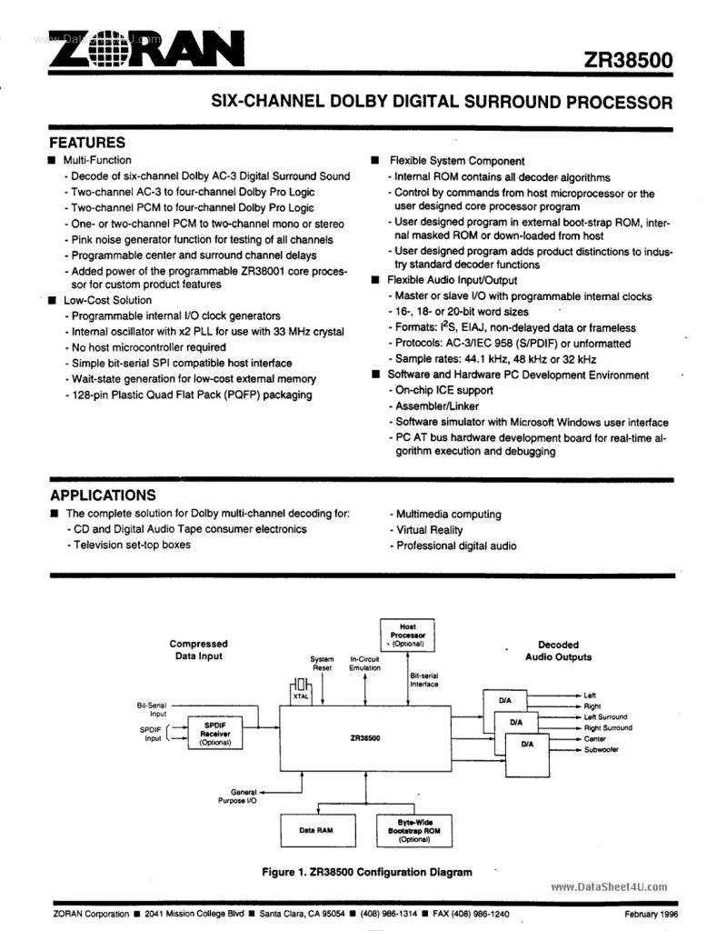 ZR38500 Datasheet (Instant Download)