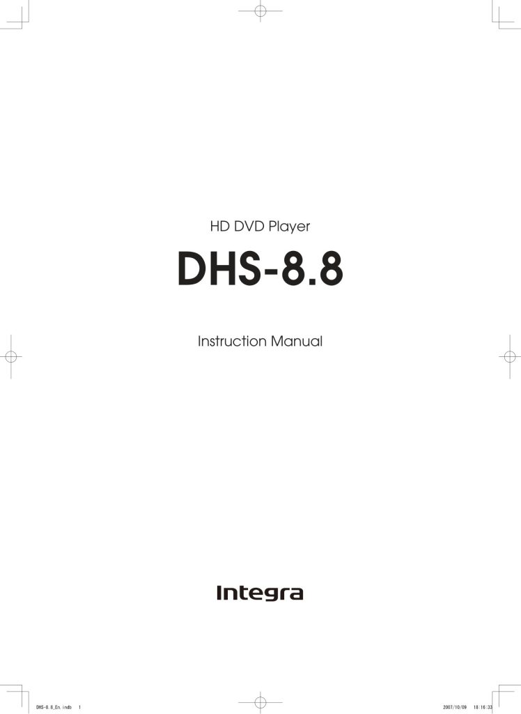 Integra DHS-8 8-EN User Manual (Instant Download)