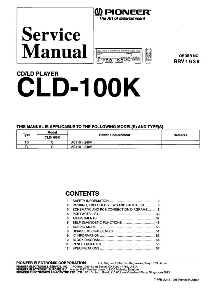 CLD-100K-EN Service Nanual Scan Manual (Instant Download)