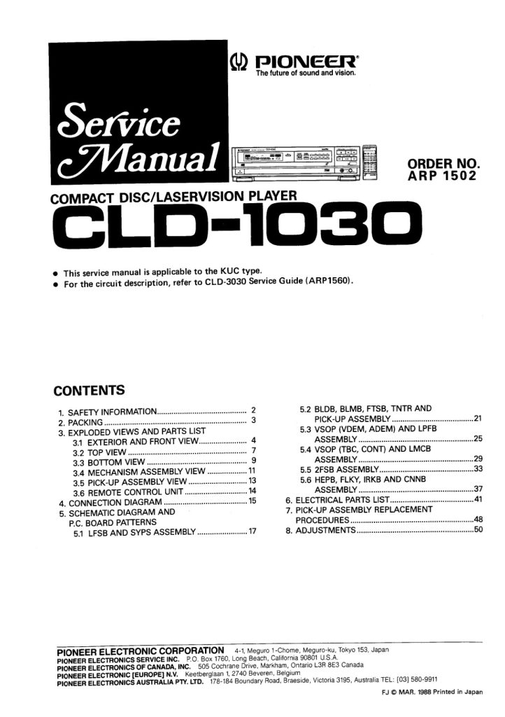 CLD-1030-EN Service Manual Scan (Instant Download)